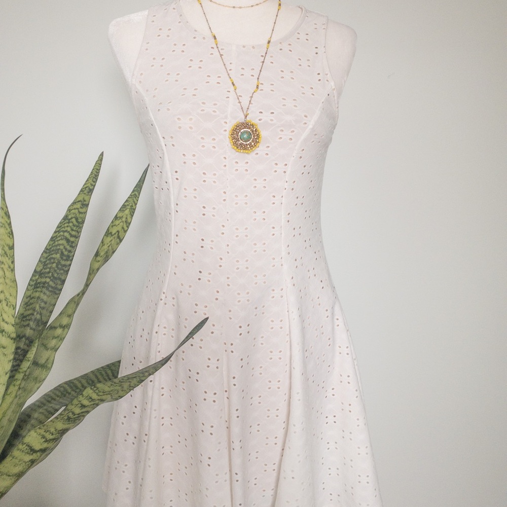 Double Lines Eyelet Dress